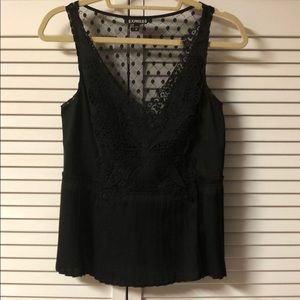 Express tank with embroidery and lace